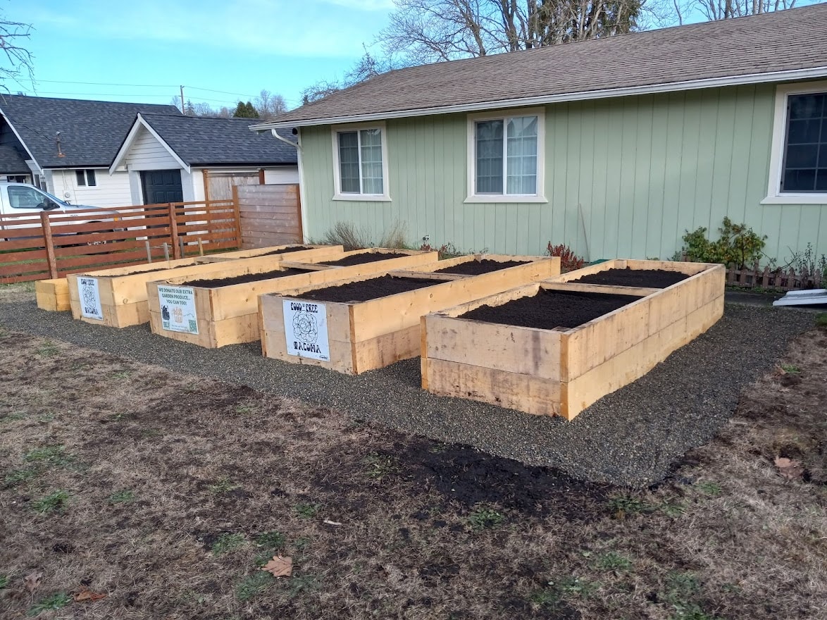 photo - the finished front raised beds at Triple Earl Gardens